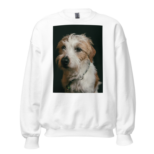 Sweat blanc avec portrait d'animal Muzzly