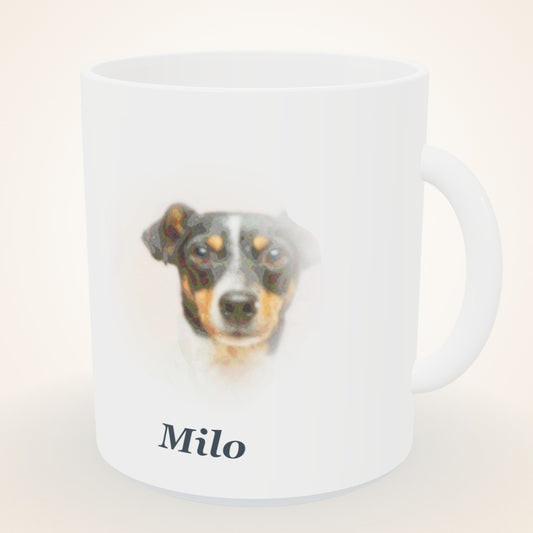 Mug Muzzly avec portrait aquarelle d'un chien
