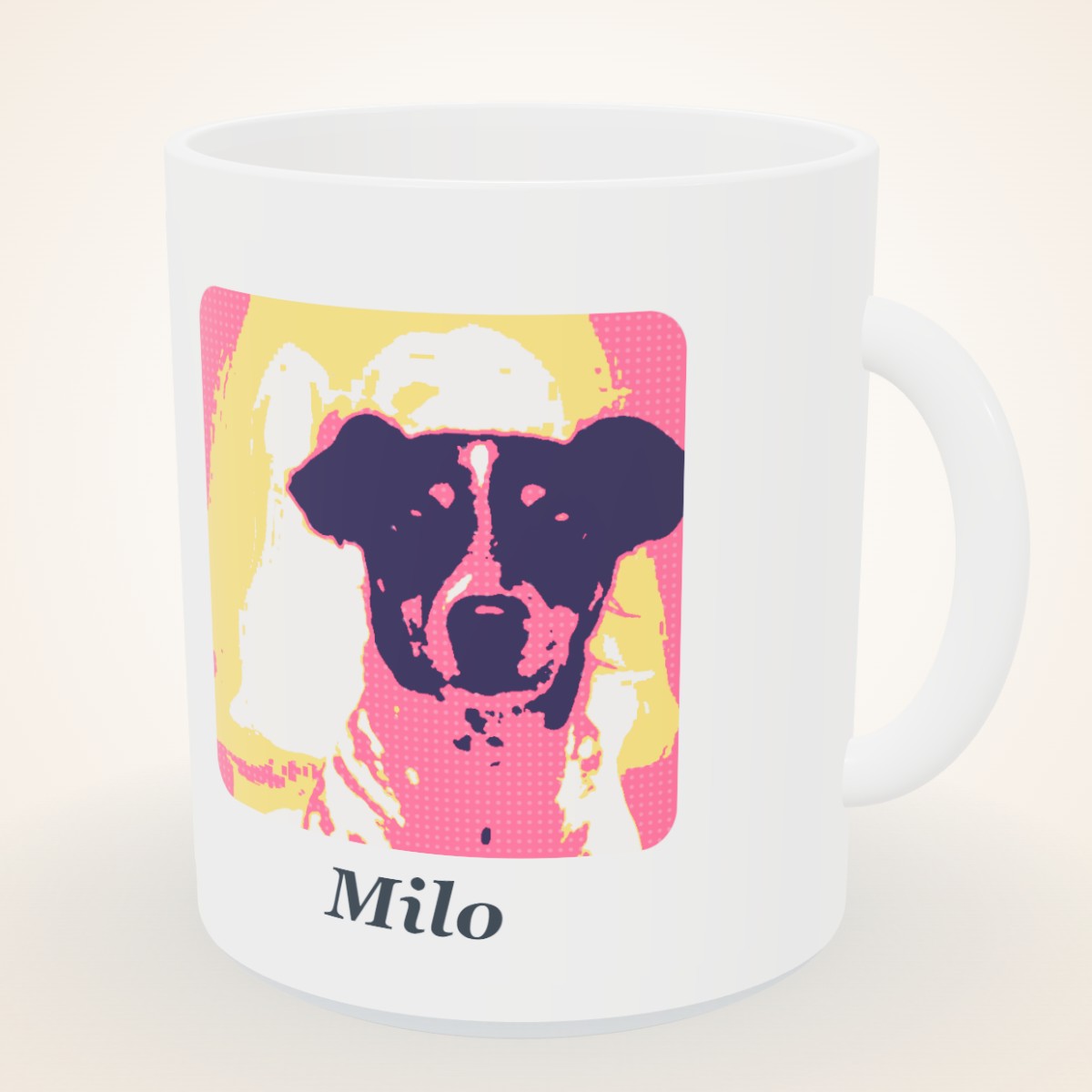 Mug Muzzly avec portrait pop art d'un chien